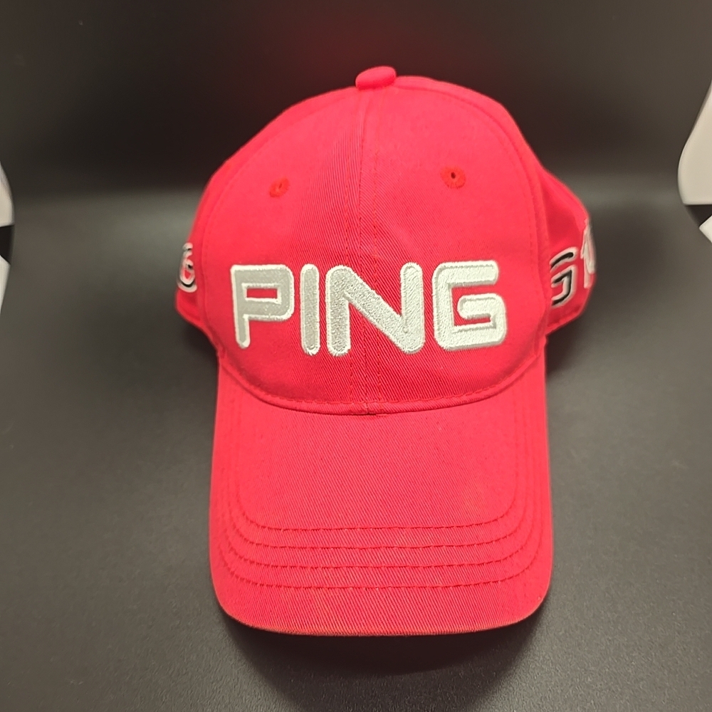 Ping G10 Hat Cap Red & White Adjustable Strapback Golf Embroidered Tournament